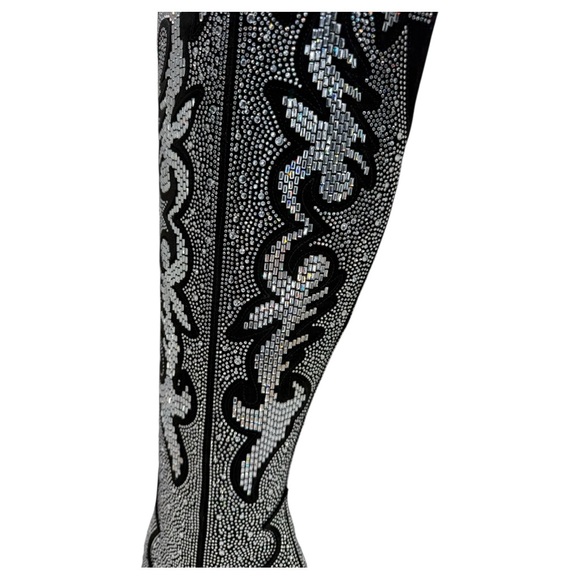 INC Iresa4 Rhinestone Crusted Western Style OTK Heeled Womens Boots Size 12M - Picture 10 of 15